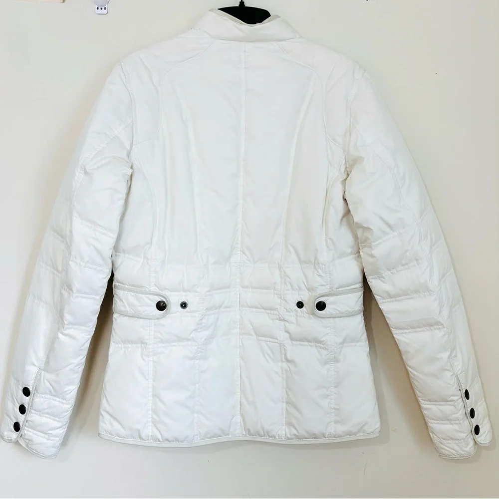 Eddie Bauer Y2K white sportsman goose down zip up quilted jacket puffer coat M/T